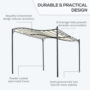 Portable Gazebo 10x10 Steel Patio Outdoor Sun Shelter for Porch, Patio & Yard, Weather-resistan, Cream White