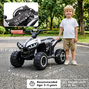 Aosom Kids 4 Wheeler Quad with Music, Headlights, High & Low Speed, Kids ATV for 3-5 Years Old Boys & Girl