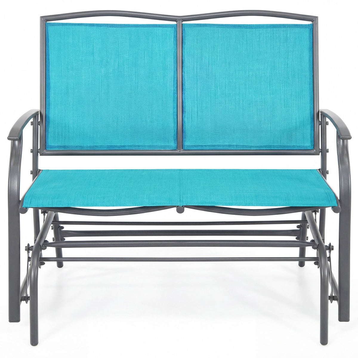 Iron Patio Rocking Chair for Outdoor Backyard-Turquoise view 6