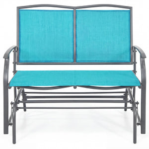 Iron Patio Rocking Chair for Outdoor Backyard-Turquoise view 6