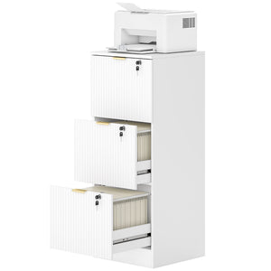 Lockable Filing Cabinet with 2 Fluted Drawers, File Cabinet with Adjustable Hanging Rails for A4 Letter – view 22