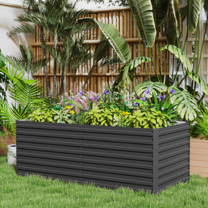 5' x 3' x 2' Raised Garden Bed, Galvanized Planter Box for Growing Flowers, Herbs and Vegetables, Black – view 14