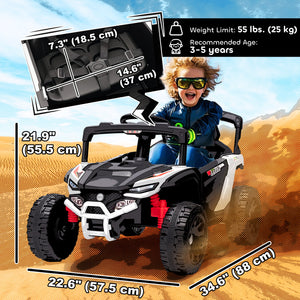 Qaba 12V Kids Ride On Truck with Dual Motors, Rear Suspension, Remote Control for 3-5 Years Boys Girls