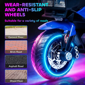 Aosom Kids Electric Pedal Motorcycle Ride-On Toy 6V Battery Powered w/ Music Horn Headlights Motorbike for Girls Boy