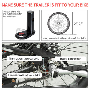 Aosom Bike Cargo Trailer Bicycle Luggage Carrier Cart with Cover Black Red