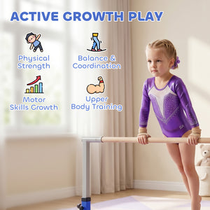 Professional Gymnastics Bar for Kids, Toddler Home Gymnastics Equipment with 13-level Adjustable Height – view 8