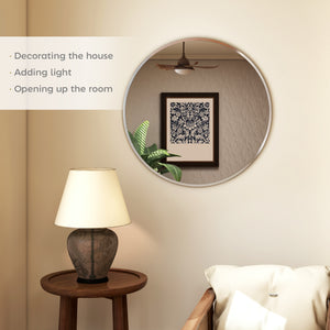 24" Decorative Wall Mirror for Bedroom Living Room, Modern Round Bathroom Mirror for Home Decor, Black – view 10