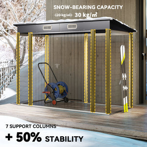 8 x 4FT Galvanized Garden Storage Shed, Metal Outdoor Shed with Double Doors and 2 Vents, Oak – view 18