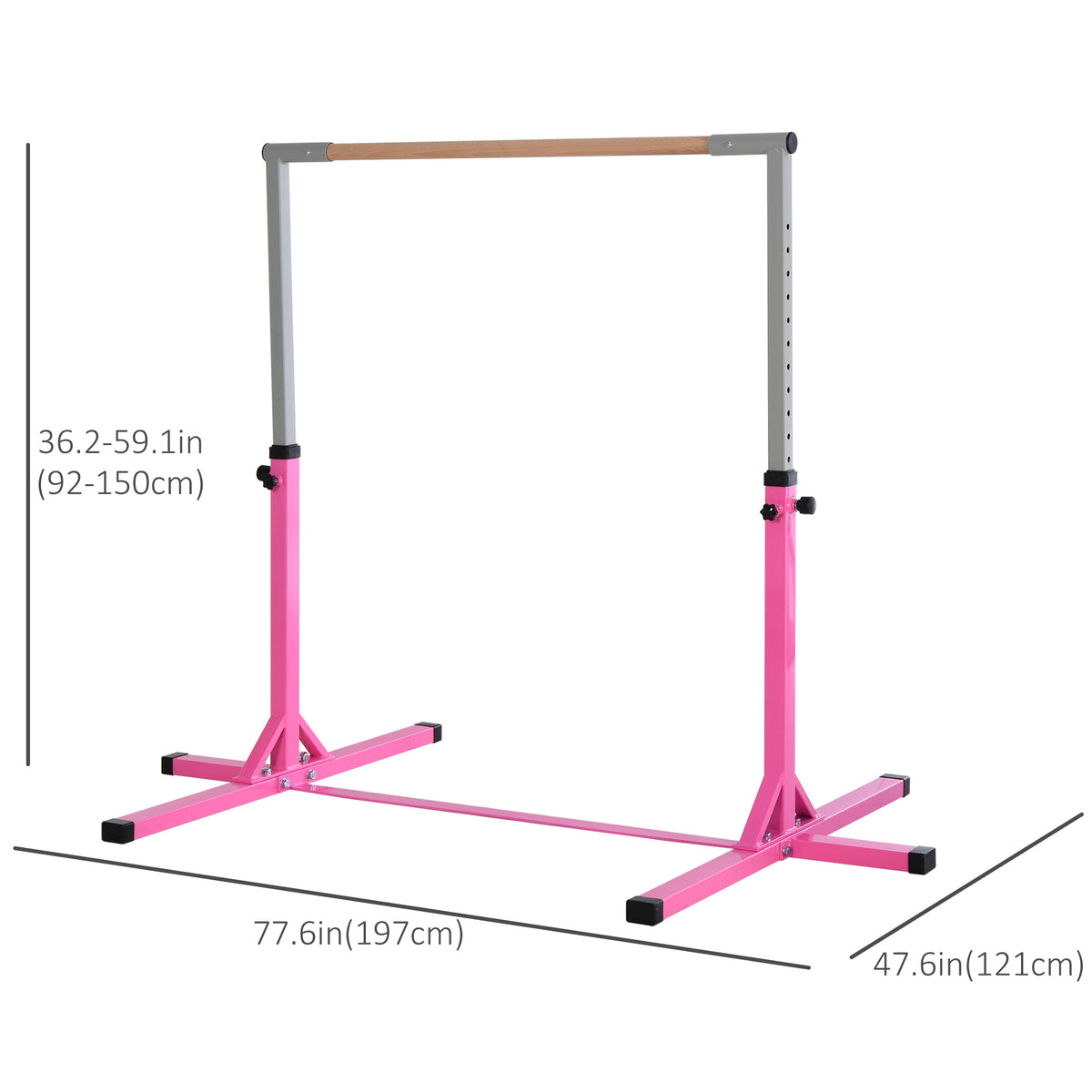 Professional Gymnastics Bar for Kids, Toddler Home Gymnastics Equipment with 13-level Adjustable Height – view 10