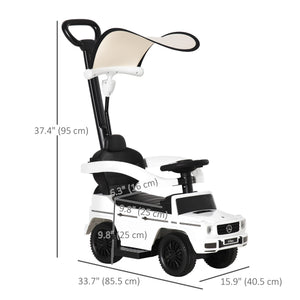 Aosom Mercedes-Benz G350 Licensed Push Car, 3-in-1 Toddler Sliding Car with Horn, Steering, Foot Rest, Seat Storage