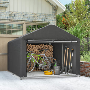 6.6' x 7.8' Portable Shed, Waterproof Bike Tent with Roll-up Zipper Door and Reinforced Galvanised Steel – view 13