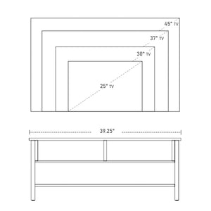 Industrial TV Stand, TV Console Table for TV up to 45'' Flat Screen, Entertainment Center for Living Room, Bedroom, Rustic Brown