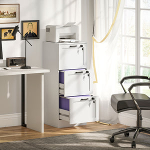 Vertical Filing Cabinet with 2 Drawers, Lock, File Cabinet for Home Office, A4 and Letter Size Files, White – view 21
