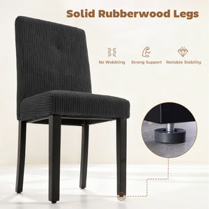 Modern Dining Chairs Set of 4, Kitchen Chairs with Rubberwood Legs and Padded Seat, Beige – view 12