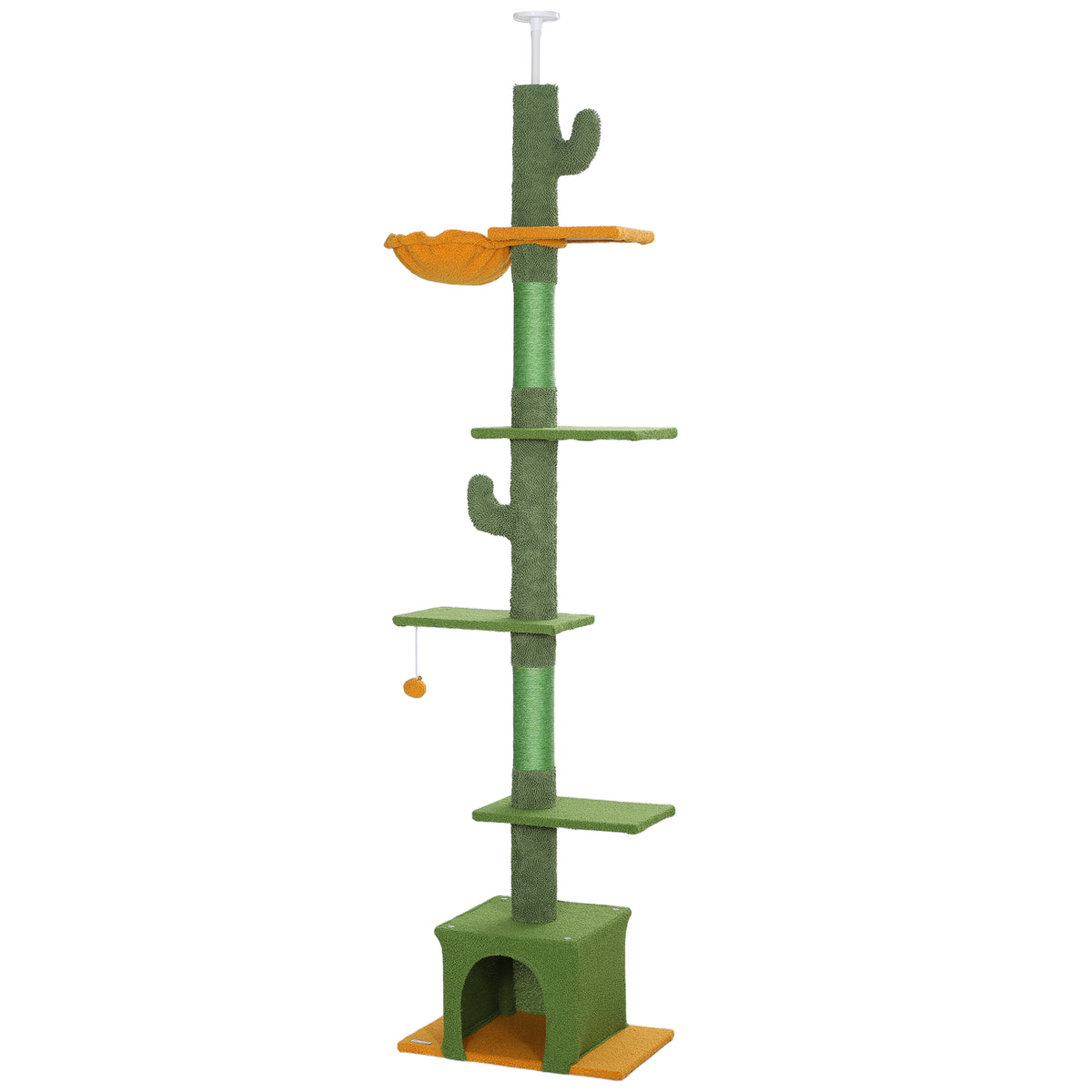Floor to Ceiling Cat TreeTower with 90.5"-108" Adjustable Height, Scratching Posts, Hammock, Condo – view 8
