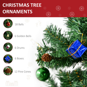 4.9ft Green Christmas Tree Artificial Xmas Holidays Party with Decoration Ornament