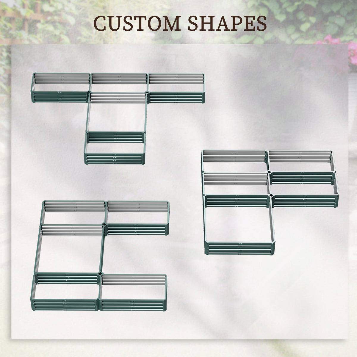 Steel Raised Garden Bed, Set of 5 Large Box Planters for Outdoor Plants Vegetables Flowers Herbs, 8x8x1ft – view 17