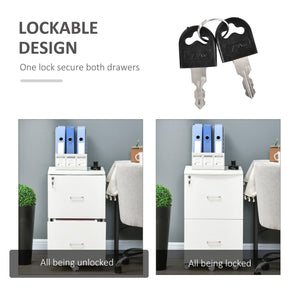 L-Shaped Computer Desk and File Cabinet Set for Bedroom, White