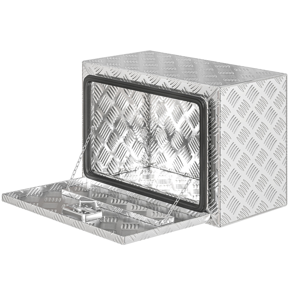 24 Inch Underbody Truck Tool Box, Heavy Duty Aluminum Tool Box, Storage Toolbox Chest Organizer with Lock and Keys
