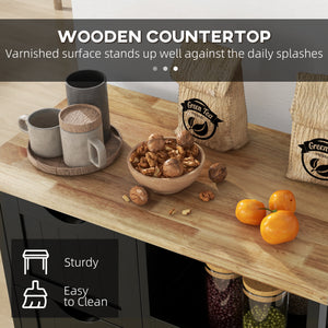 Kitchen Cart on Wheels, Rolling Kitchen Island Cart with Wood Top – view 5