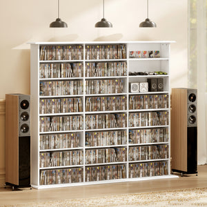 Media Storage Cabinet, 8-Tier DVD Shelf with 18 Adjustable Shelves, Holds 1032 CDs, 594 DVDs or Blu-rays – view 13