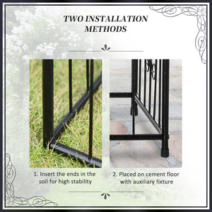 7.2FT Metal Garden Arch with Gate, 2 Side Planter Baskets, Garden Arbor Archway Trellis for Roses and Climbing Plants, Black