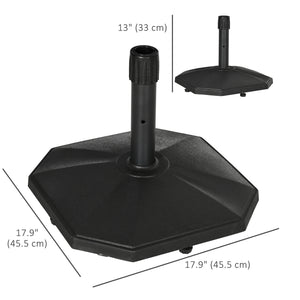 48lbs Concrete Square Patio Umbrella Base Weight, Outdoor Umbrella Stand Holder for Lawn, Deck, Backyard, Garden, Black