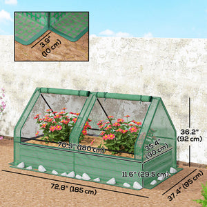 6' x 3' Metal Planter Box with Cover, Raised Garden Bed with Mini Greenhouse for Herbs, Vegetables, Green and Dark Grey