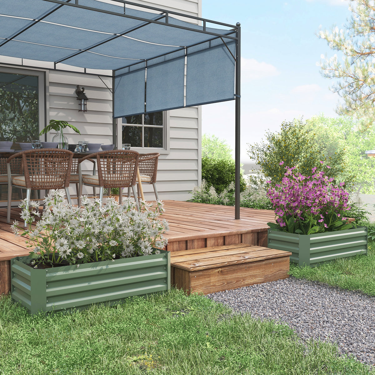 39" x 39" x 12" Set of 2 Raised Garden Bed, Elevated Planter Box with Galvanized Steel Frame for Growing – view 27