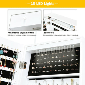 Lockable Armoire Jewelry Cabinet with LED Lights view 9