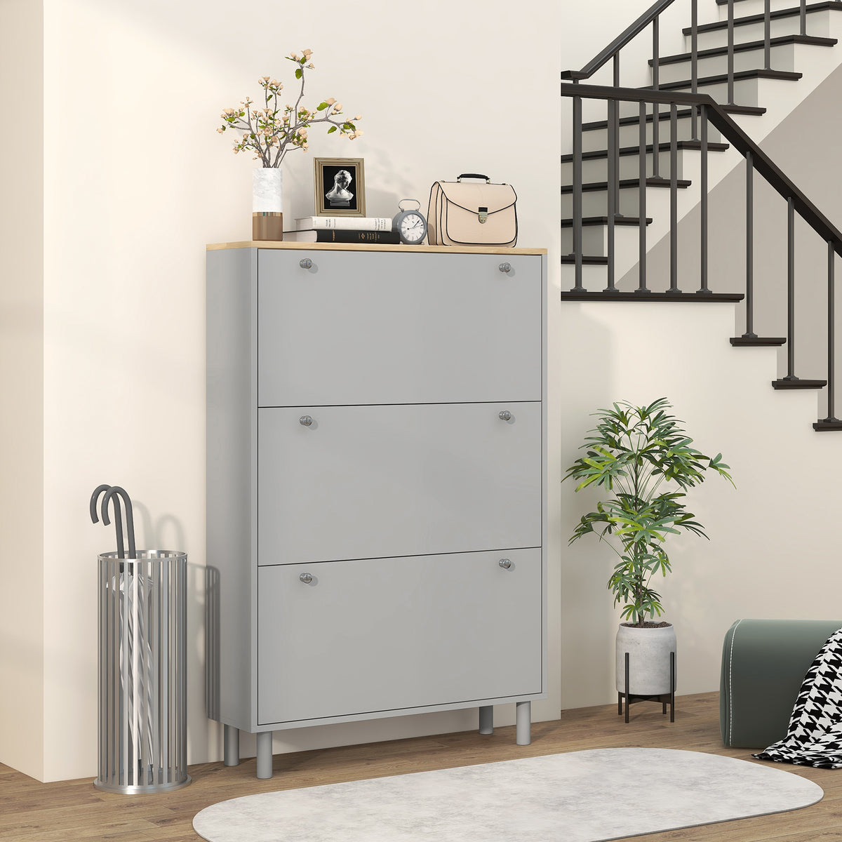 Shoe Storage with 3 Flip Drawers and Adjustable Shelves – view 14