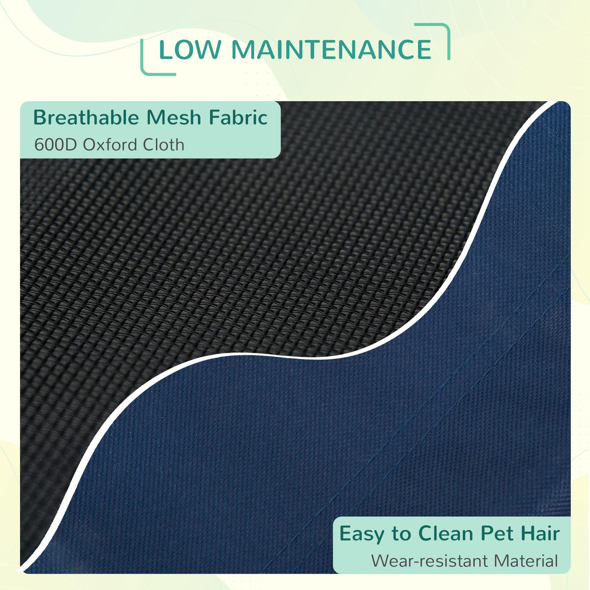 Elevated Dog Bed, Raised Dog Cot for M Sized Dogs, Indoor & Outdoor, 30" x 24" x 7", Blue – view 4