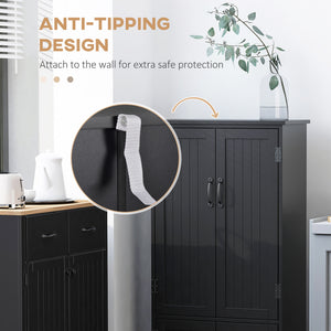 48" 4-Door Storage Cabinet Multi-Storey Large Space Pantry with Adjustable Shelves Black – view 6