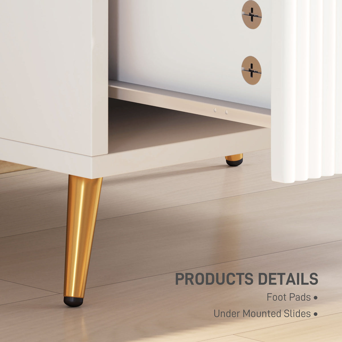 Bedside Table, Nightstand with 2 Drawers, Side End Table with Metal Legs for Bedroom, Black – view 11
