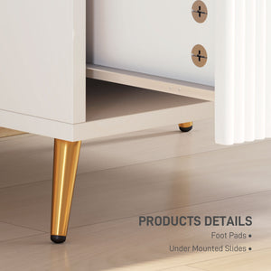 Bedside Table, Nightstand with 2 Drawers, Side End Table with Metal Legs for Bedroom, Black – view 11