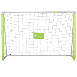 Soozier 6ft x 4ft Soccer Goal Net with Metal Frame, PE Mesh, Ground Stakes, Easy Assembly
