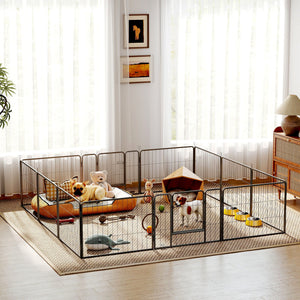 Dog Playpen, 31.5"W Heavy-Duty Metal Puppy Play Pen, Pet Exercise Fences for Outside and Indoor – view 9