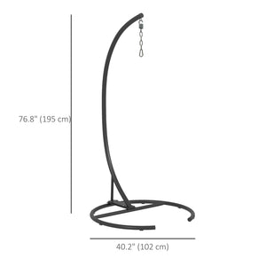Hanging Hammock Chair Stand with Round Base, Heavy Duty Hammock Stand Only with 330 lbs. Capacity, Black