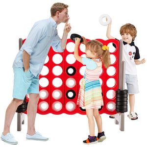 3.5 Feet Tall Jumbo 4 to Score Giant Game Set with 42 Jumbo Rings-Red view 5