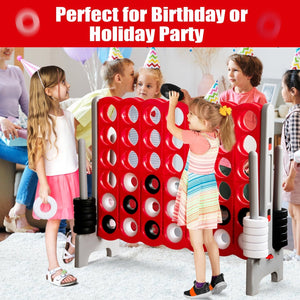 3.5 Feet Tall Jumbo 4 to Score Giant Game Set with 42 Jumbo Rings-Red view 9