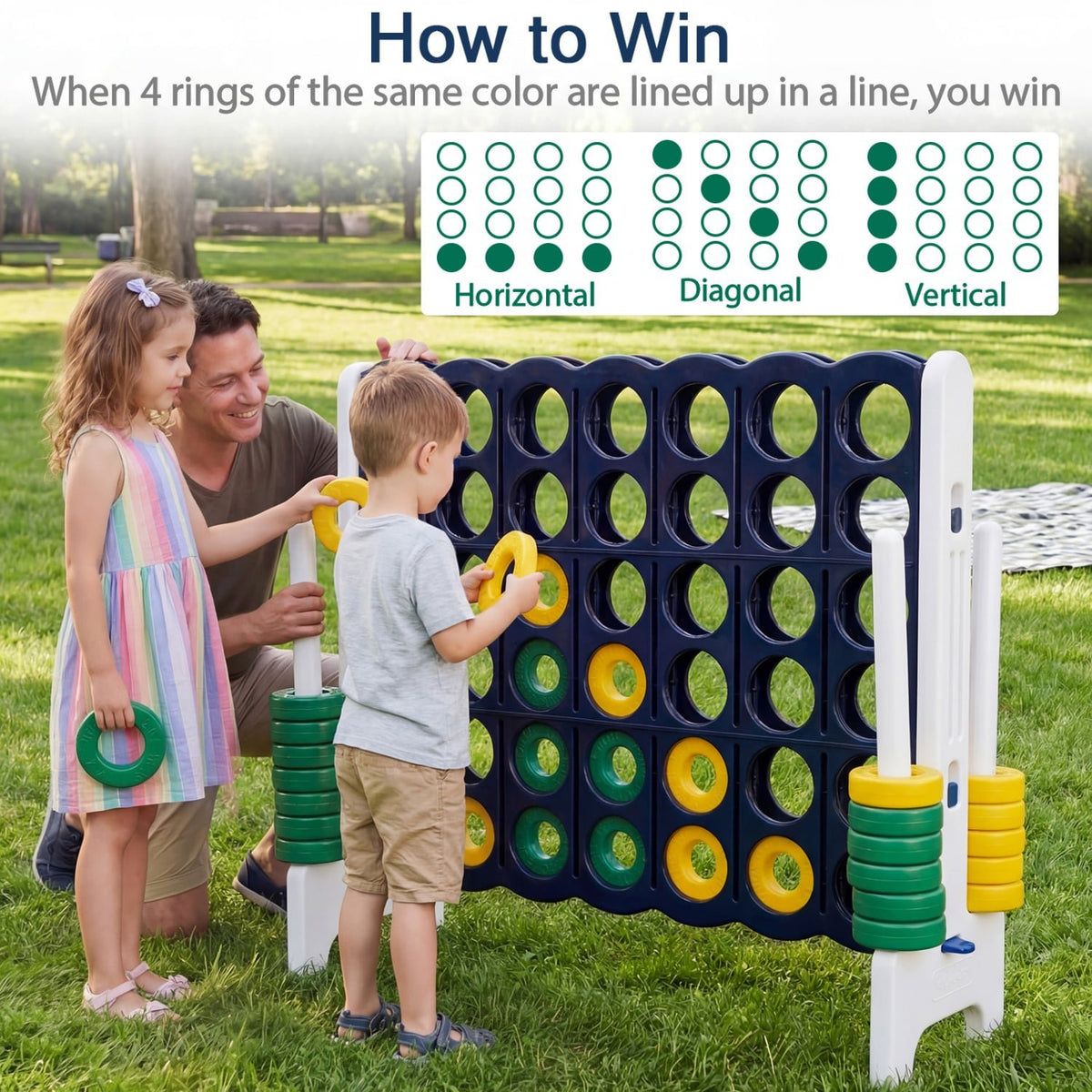 4-to-Score 4 in A Row Giant Game Set for Kids Adults Family Fun view 6