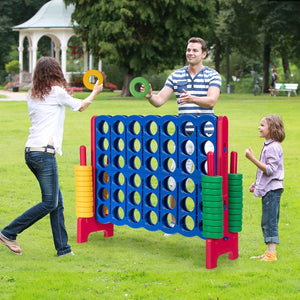 Jumbo 4-to-Score Giant Game Set with 42 Jumbo Rings and Quick-Release Slider-Red view 2