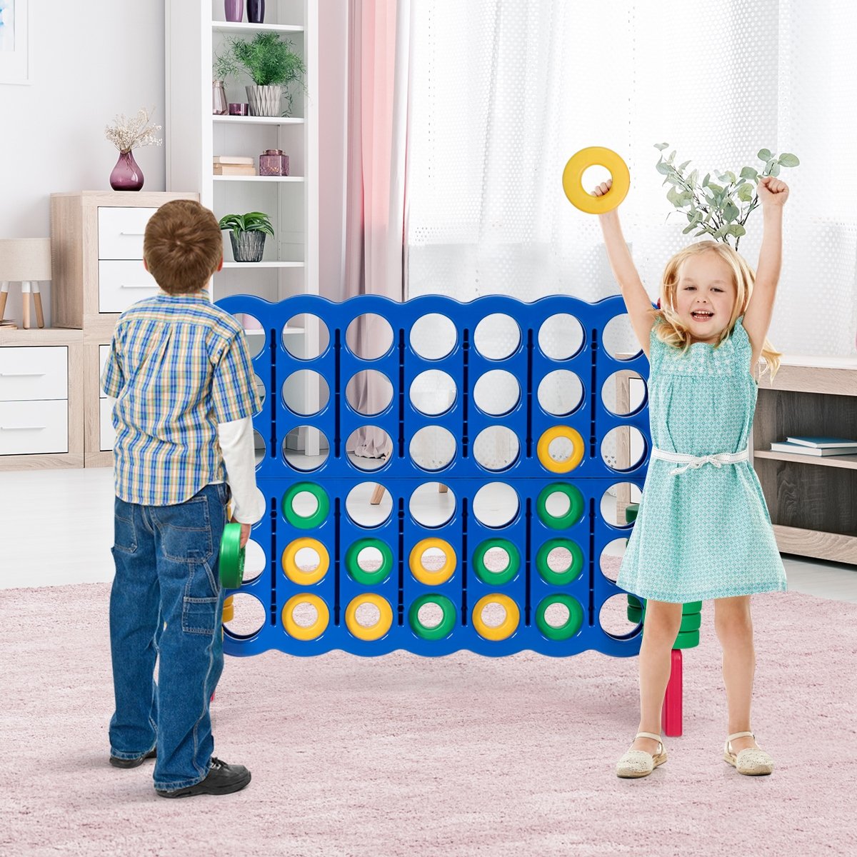 Jumbo 4-to-Score Giant Game Set with 42 Jumbo Rings and Quick-Release Slider-Red view 3