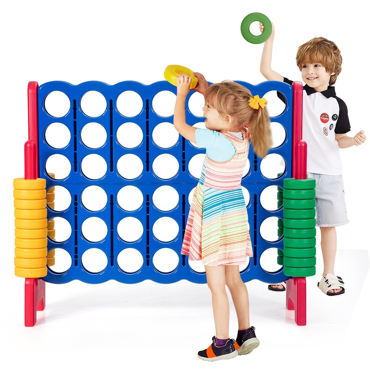 Jumbo 4-to-Score Giant Game Set with 42 Jumbo Rings and Quick-Release Slider-Red view 4
