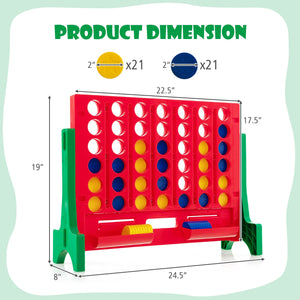 Jumbo 4-to-Score Connect Game Set with Carrying Bag and 42 Coins-Green view 4
