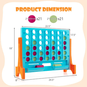 Jumbo 4-to-Score Connect Game Set with Carrying Bag and 42 Coins-Orange view 4