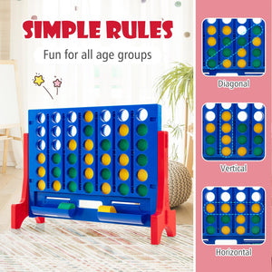 Jumbo 4-to-Score Connect Game Set with Carrying Bag and 42 Coins-Red view 7