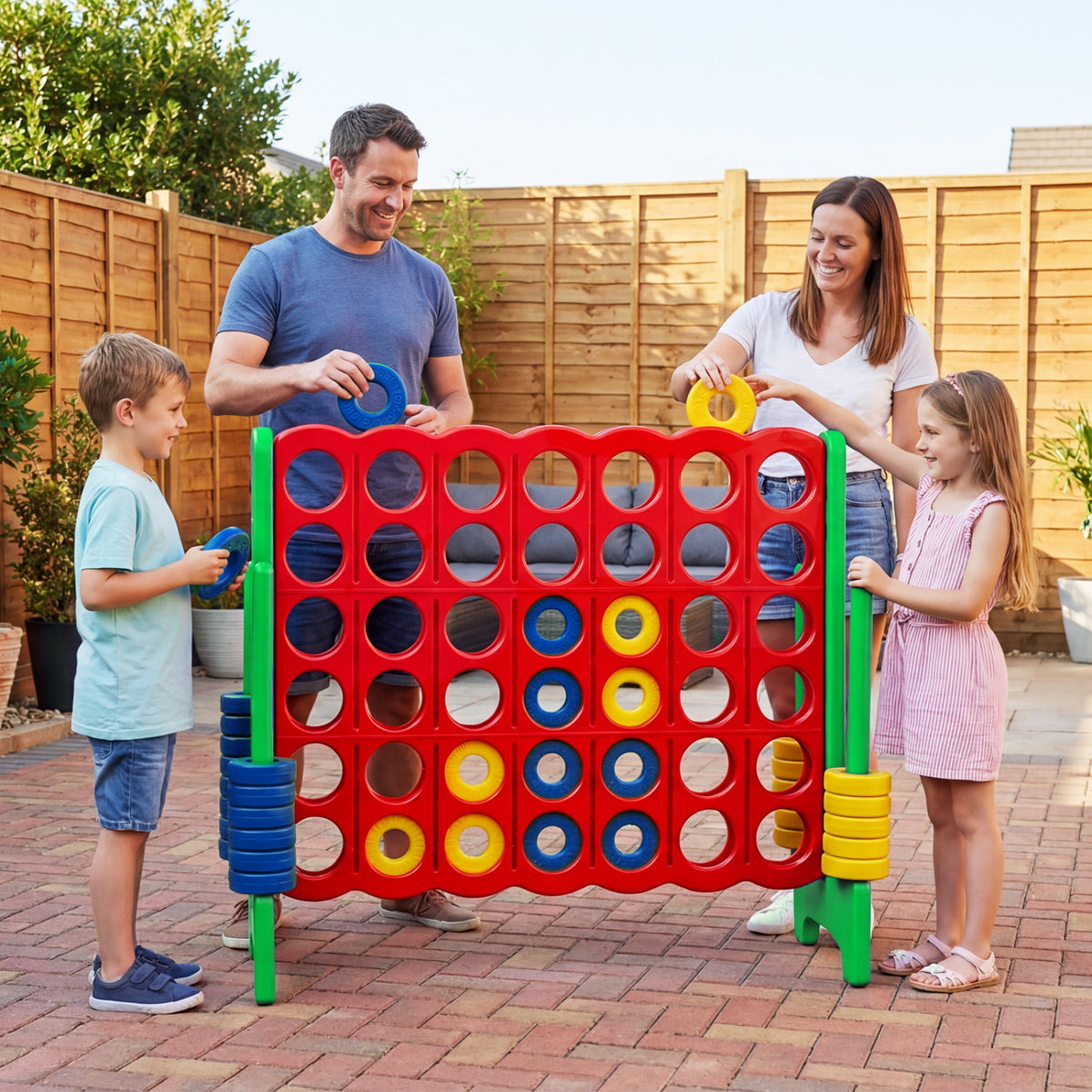 Jumbo 4-to-Score Game Set for Kids and Adults 3.5FT Tall by 4FT Wide Oversized Family Fun Game-Green view 2