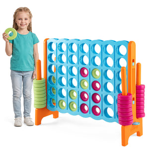 Jumbo 4-to-Score Game Set for Kids and Adults 3.5FT Tall by 4FT Wide Oversized Family Fun Game-Orange view 4