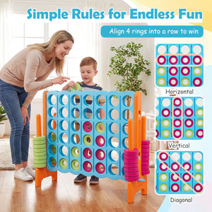 Jumbo 4-to-Score Game Set for Kids and Adults 3.5FT Tall by 4FT Wide Oversized Family Fun Game-Orange view 8